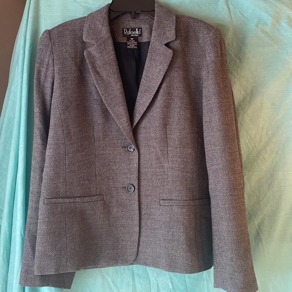 Rafaella Grey Tweed Blazer Jacket 10P
